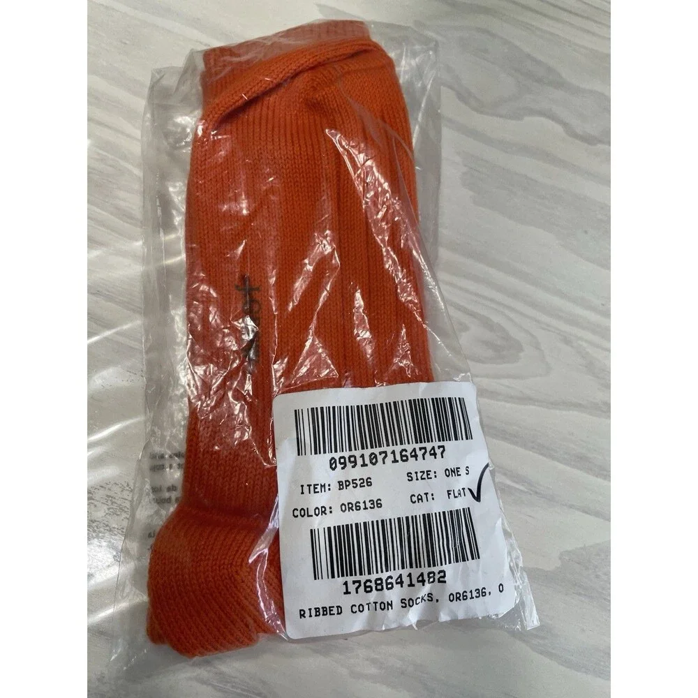 J.crew Ribbed cotton-blend socks Orange 1 Pair One Size